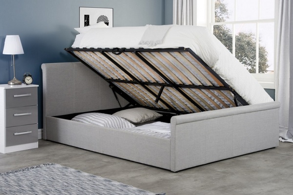 Birlea Stratus Silver Fabric Upholstered Ottoman Bed Frame
